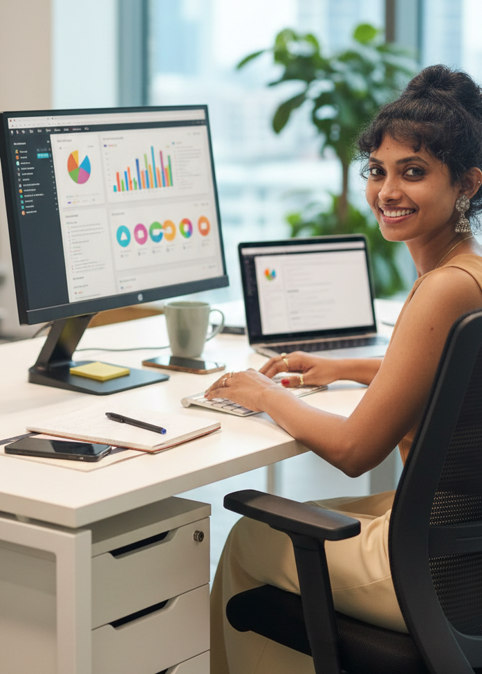 Lisemy sit in Digital Marketing office